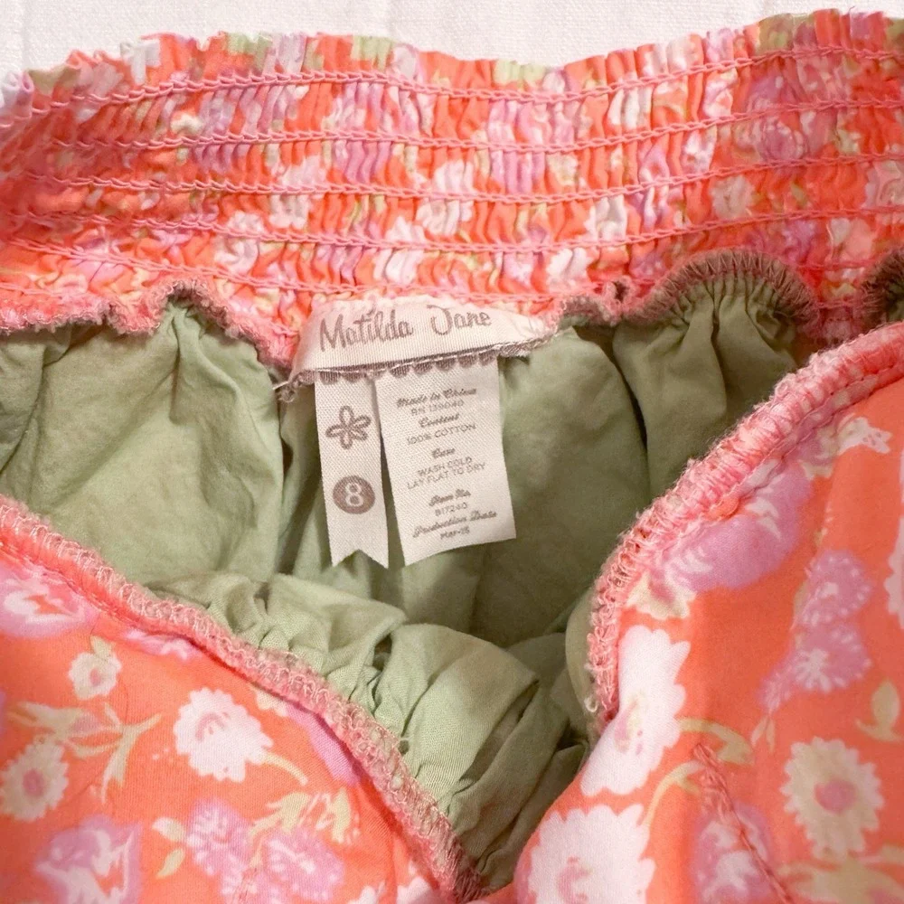 Matilda Jane Girls Valencia Skirt Orange Floral Hello‎ Lovely Size 8